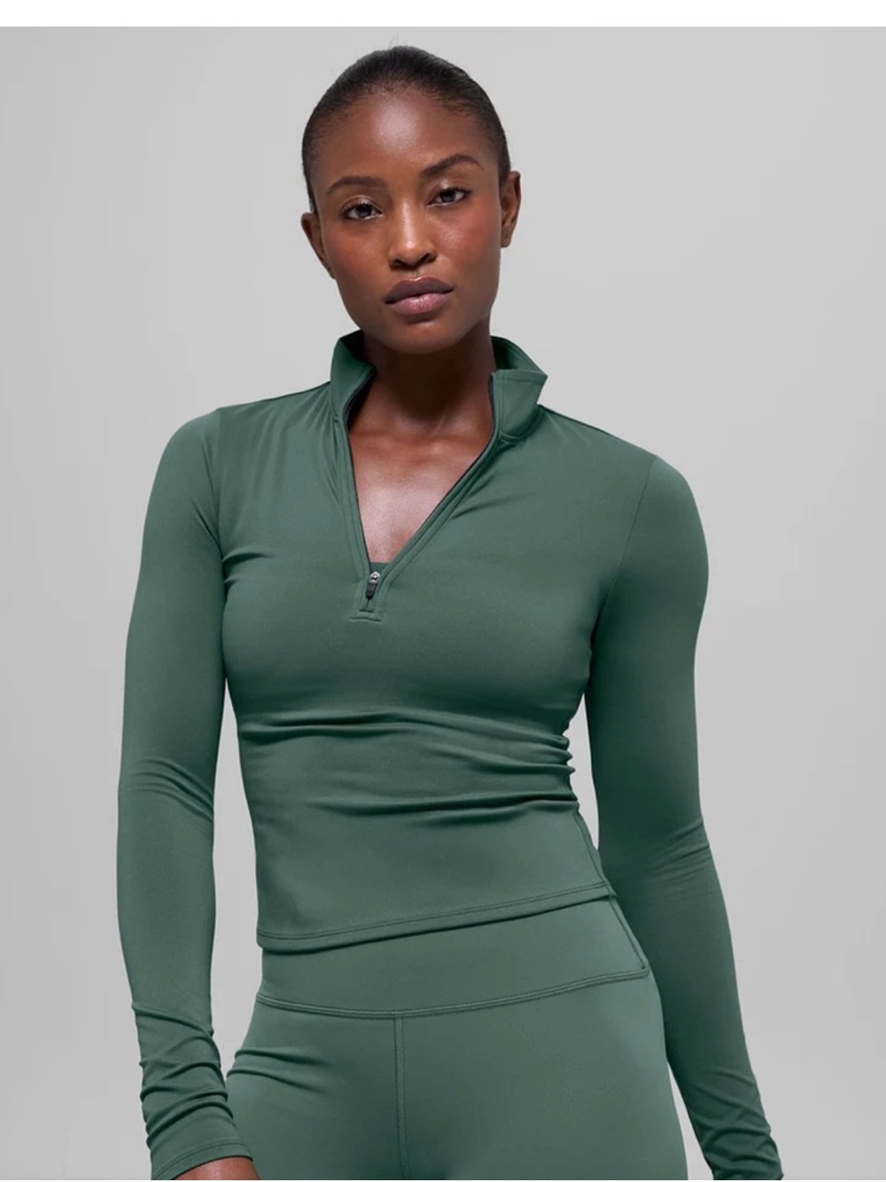 ALO Softsculpt Precision 1/4 Zip Long Sleeve size small clover green